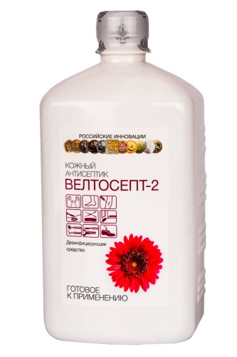 Антисептик кожный Велтосепт 2 -1л.-для обраб.рук мед.персонала,хирур,кожи операц. серт.