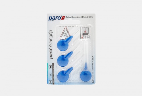 1093 Набор ершиков "Paro 3 star-grip треугольной формы мягкие 3,5мм синие 4шт.
