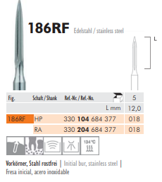 186 018 RF RA 204 Бор твердосплавный  Meisinger (5 шт) серт.